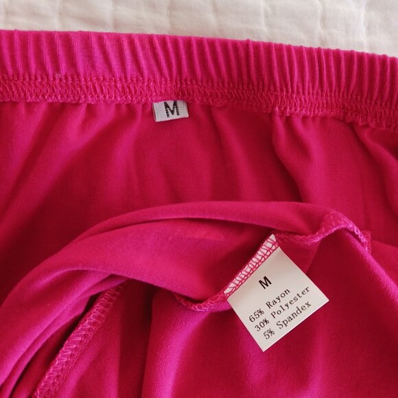 Hot Pink Off-Shoulder High-Waisted Barbie Maxi Dress w/ Pockets Womens Medium - Picture 5 of 5